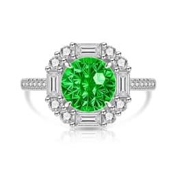 925 Sterling Silver Light Luxury Elegant Dahlia Cut High Carbon Diamond Sugar Cube Ring Women's Jewelry