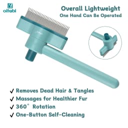 OITABI 1/2PCS Rotatable Flea Comb for Cat Dog Brush for Shedding Pet Hair Removal Comb with Stainless Steel Teeth for Deshedding