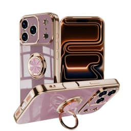 Plating Metal Ring Phone Case For iPhone 17 16 13 12 11 Pro Max Mini Silicone Cases For iPhone Air 15 14 Pro Max 16 Plus Cover