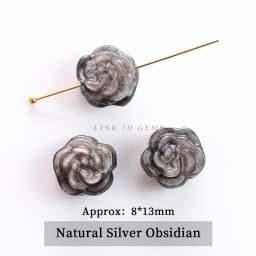 1 Pc Natural Stone Gold Silver Obsidian Carved Bead Cat Paw Pixiu Animals Cute Bead With Hole For Jewelry Making Diy Necklace
