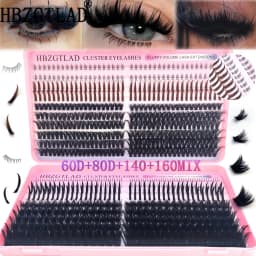 Large Capacity Eyelash Book 5D Fluffy 60D-300D Eyelash Bundle Mange Eyelash Nail Effect Fairy Anime Eyelashes Multiple Mixed Sty