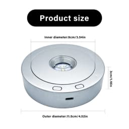 Rotating LED Display Stand with Various Light Modes USB Powered Base Rotating LED Platform for Crystal Glass Art Decors H8WF