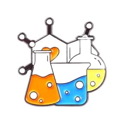 Science Chemistry Beaker Element Brooch Enamel Pin Molecular DNA Structure Equation Brooch Lapel Badge Cartoon Jewelry Accessory