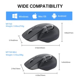 Rapoo MT760L/MT760M Multi-mode Rechargeable Wireless Mouse Ergonomic 4000 DPI Support Up to 4 Devices Bluetooth Mouse