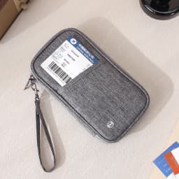 Family RFID Blocking Passport Holder Wallet - Travel Document Organizer with Credit Card Case Essential Travel Bag