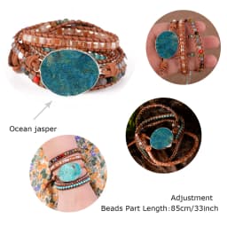 Unique Mix Strands Leather Bracelet Multicolor Natural Stone Woven Wrap Bracelets Bohemian Bracelet Drops Hipping