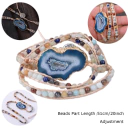 Unique Mix Strands Leather Bracelet Multicolor Natural Stone Woven Wrap Bracelets Bohemian Bracelet Drops Hipping
