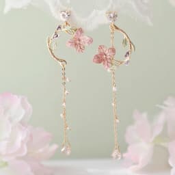 New Elegant Metal Flower Cute Cat Dangle Earrings For Women Korean Asymmetrical Zircon Long Tassel Earring Party Jewelry