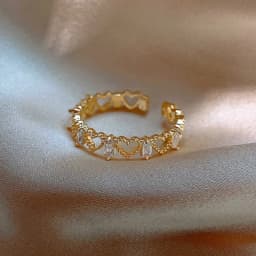 Korean Trendy Floral Zircon Double Layers Open Ring for Women Geometric Cross Cuff Rings Bride Engagement Wedding Ring Jewelry