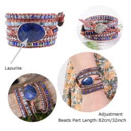 Unique Mix Strands Leather Bracelet Multicolor Natural Stone Woven Wrap Bracelets Bohemian Bracelet Drops Hipping