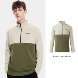 GOLDEN CAMEL Men's Jackets Polar Plus Soft Casual Fleece Jacket for Men Autumn Winter Stand-up Collar Sweater Sweatshirt Clothes