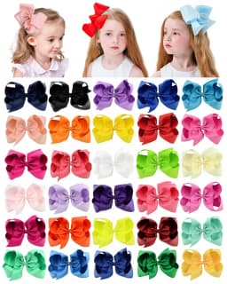 2Pcs/lot 6'' Solid Color Grosgrain Ribbon Bows Hair Clips For Cute Girls Large Handmade Hairpins Barrettes Kids Hair Accessories