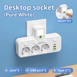 EU Socket Plug Outlet Socket 2-5AC With USB Sockets Electrical No Extension Cord With USB Type-C Ports Two specifications