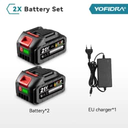 Yofidra 18-20V Rechargeable Lithium Battery EU Plug for Brushless Chainsaw Drill Electric Wrench For Makita 18V Battery Pin