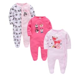 Kavkas Baby Boy Rompers 3 4 Pcs/lot Newborn Cotton Girls Clothes Long Sleeve Summer Soft Jumpsuit O-neck 0-12m Onesie Clothing