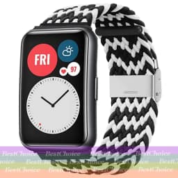 Nylon Strap For Correa Huawei Watch Nylon Braided Elastic Solo Loop For Huawei Watch Fit Strap Adjustable Woven Straps Bracelet