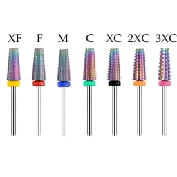 Purple 5 in 1 Tapered Carbide Nail Drill Bits Drills Milling Cutter for Manicure Remove Gel Acylics Nails Accessories Tool