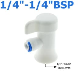 RO Water Straight Plastic Ball Valve 1/4" 3/8" OD Hose Quick Connect 1/4" 3/8" Male 1/2" Female Reveser Osmosis Aquarium Fitting