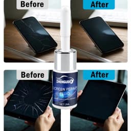 Mobile Phone Glass Repair Liquid (Specialized for Cracked Screens) - Instantly Rejuvenates the Screen, Comes with a Tool Kit - Strong Adhesive, Suitable for Scratched and Cracked Mobile Phone Glass, Seamless Repair - Suitable for Mobile Phone Screens, Tablet Glass, Watch Glass, and Digital Displays - Easy to Use, Dries Quickly with Just One Application