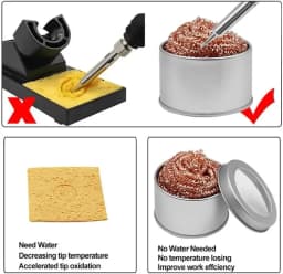 Metal Wire With Stand Set Welding Desoldering Soldering Solder Iron Tip Dross Cleaner Cleaning Steel Ball Mesh Filter Tin Remove