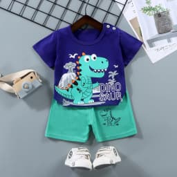 Summer Donald Duck Cartoon 2-Piece Boys Tracksuit Casual Kids Clothing Set T-shirt And Shorts Children 1-4 Years