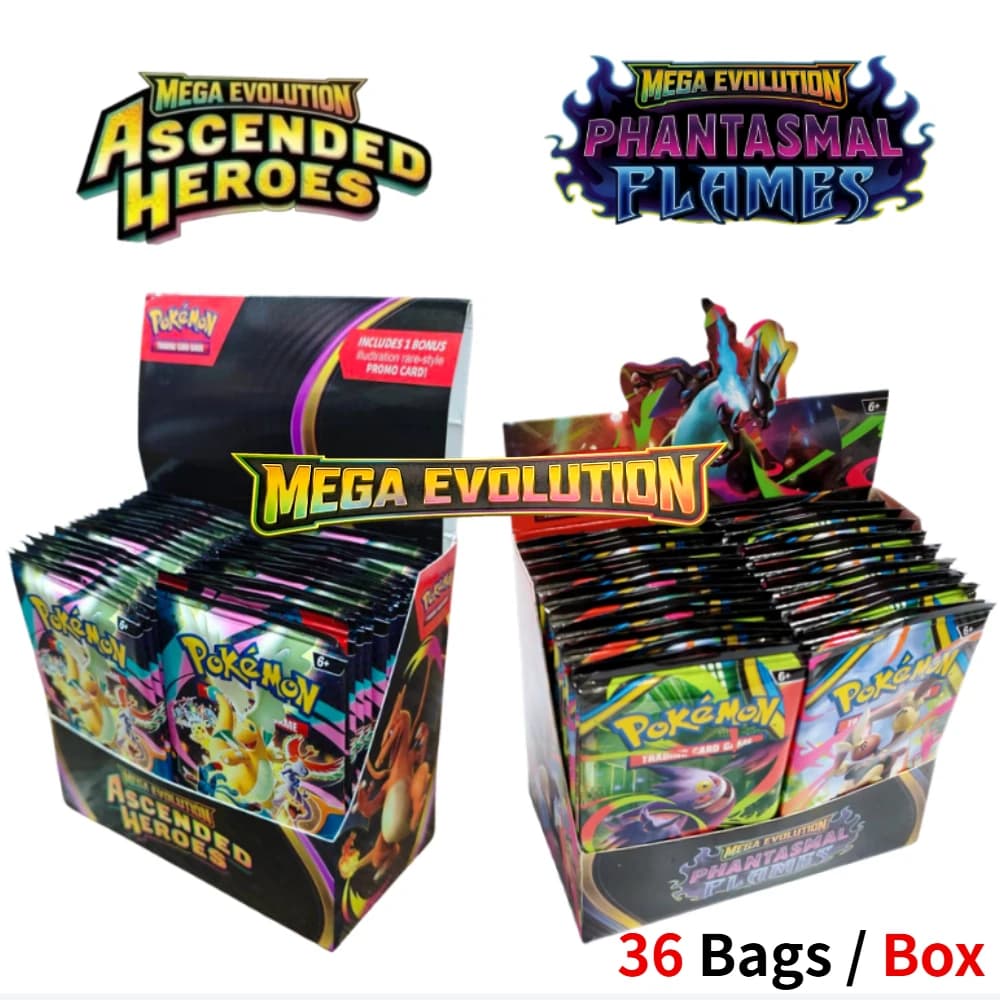 NEW Pokemon TCG Booster Rare Trading Cards for Collection Gift Mega Evolution Ascended Heroes Phantasmal Flames Collection Cards
