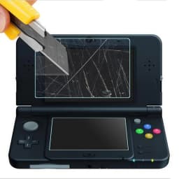 Top Tempered Glass LCD Screen Protector+Bottom PET Clear Full Cover Protective Film Guard for Nintendo Small New 3DS Console