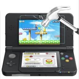 Top Tempered Glass LCD Screen Protector+Bottom PET Clear Full Cover Protective Film Guard for Nintendo Small New 3DS Console