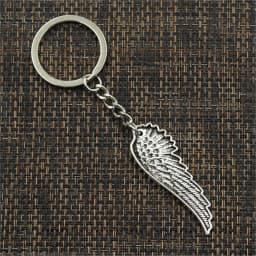 New Fashion Men 30mm Keychain DIY Metal Holder Chain Vintage Angel Wings 51x17mm Bronze Pendant Gift
