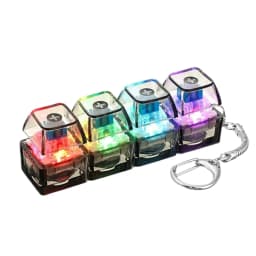 4-Button Fingertip Keyboard Keychain RGB Keyboard Fidget Toy with Lights for Stress Relief Decompression Calming Accessories K