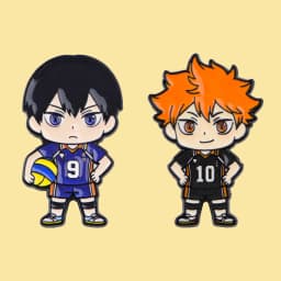 2pcs/Set Cute Anime Volleyball Boys Enamel Pin Sports Chibi Figure Brooches For Backpacks Hats Jackets Fashion Jewelry Fans Gift