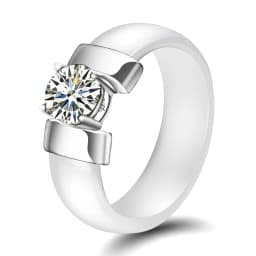Fashion Jewelry Women Ring With AAA Crystal 8 mm X Cross Ceramic Rings For Women Wedding Party Accessories Gift Design
