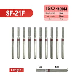 10pcs Fine Dental Diamond Burs for High Speed Handpiece Diamond Smoothing Polish Drills Dentistry Crown Preparation 33 Sizes