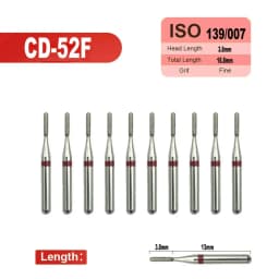 10pcs Fine Dental Diamond Burs for High Speed Handpiece Diamond Smoothing Polish Drills Dentistry Crown Preparation 33 Sizes