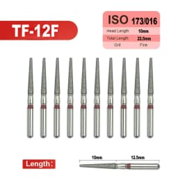 10pcs Fine Dental Diamond Burs for High Speed Handpiece Diamond Smoothing Polish Drills Dentistry Crown Preparation 33 Sizes