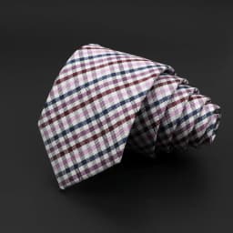 Casual 7cm Plaid Ties For Men Skinny Red Blue Tie Fashion Polyester Strip Necktie Business Slim Shirt Accessories Gift Cravate