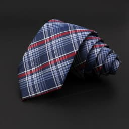 Casual 7cm Plaid Ties For Men Skinny Red Blue Tie Fashion Polyester Strip Necktie Business Slim Shirt Accessories Gift Cravate