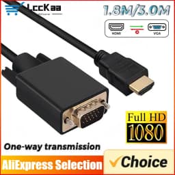 1080P HDMI-Compatible To VGA Adapter 1.8M/3.0M Cable Video Audio Male Converter for Desktop Laptop PC TV Monitor Projector