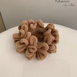 2024 Autumn Winter New Sweet Plush Soft Girls' Women Pompom Hair Ties Elastic Hair Band Ropes Accessories Headwear