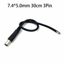 DC repair cable 7.4*5.0mm Power Plug Socket Connector with pin For hp /Dell 30cm For Notebook PC Charger 2pin 3pin 20Awg 18AWG