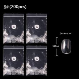 Tszs Japanese 200pcs Short Square Single Number Nails Transparent Color Nail Tips Press On Traceless Full Cover Nail Extension