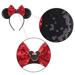 Newest Mickey Mouse Ears Headband for Women Kids Baby Girl Festival Party Hair Accessories with Sequins and 5 Inch Bow