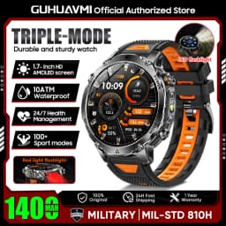 2026 New TANK Ultra 1400mAh Battery Military Smart Watch 10ATM Waterproof Heart Rate Tactical LED Flashlight Men Sports Bracelet