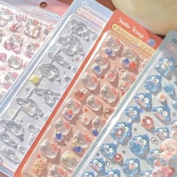 Hello Kitty 3D Hollow Bubble Relief Sticker Sanrio Kawaii DIY Reward Sticker Cute Sticker for Kids Gift