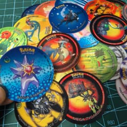 10-90Pcs 3D Flip Pokemon ZA Mega Evolution Tazos Complete Set Lenticular Round Pogs Eco Plastic 4cm Anime Collectible Game Cards