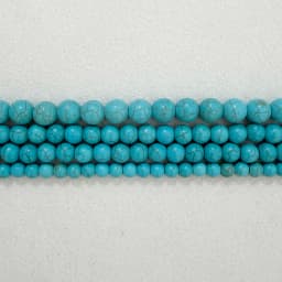 Smooth Natural Blue Turquoise Round Loose Beads 15" Strand 4 6 8 10 12 MM Pick Size For Jewelry Making
