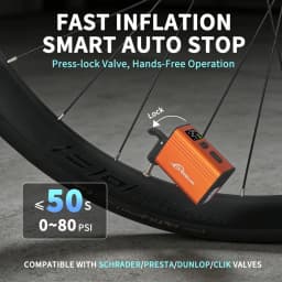 120 PSI Portable Electric Inflator Pump Custom Tire Pressure Display Tire Inflator MTB Road Bike with Schrader Presta Clik Valve