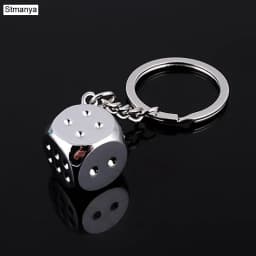 New Dice Key Chain Metal Personality Dice Poker Soccer Guitar Model Alloy Keychain Gift Car Key Ring 17045