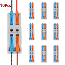 5/10/20PCS Lever Wire Connectors, 2/3Ports Quick Wire Connectors, Electrical Lever Wire Connectors Push-in Conductor Terminal