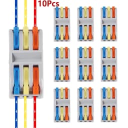 5/10/20PCS Lever Wire Connectors, 2/3Ports Quick Wire Connectors, Electrical Lever Wire Connectors Push-in Conductor Terminal